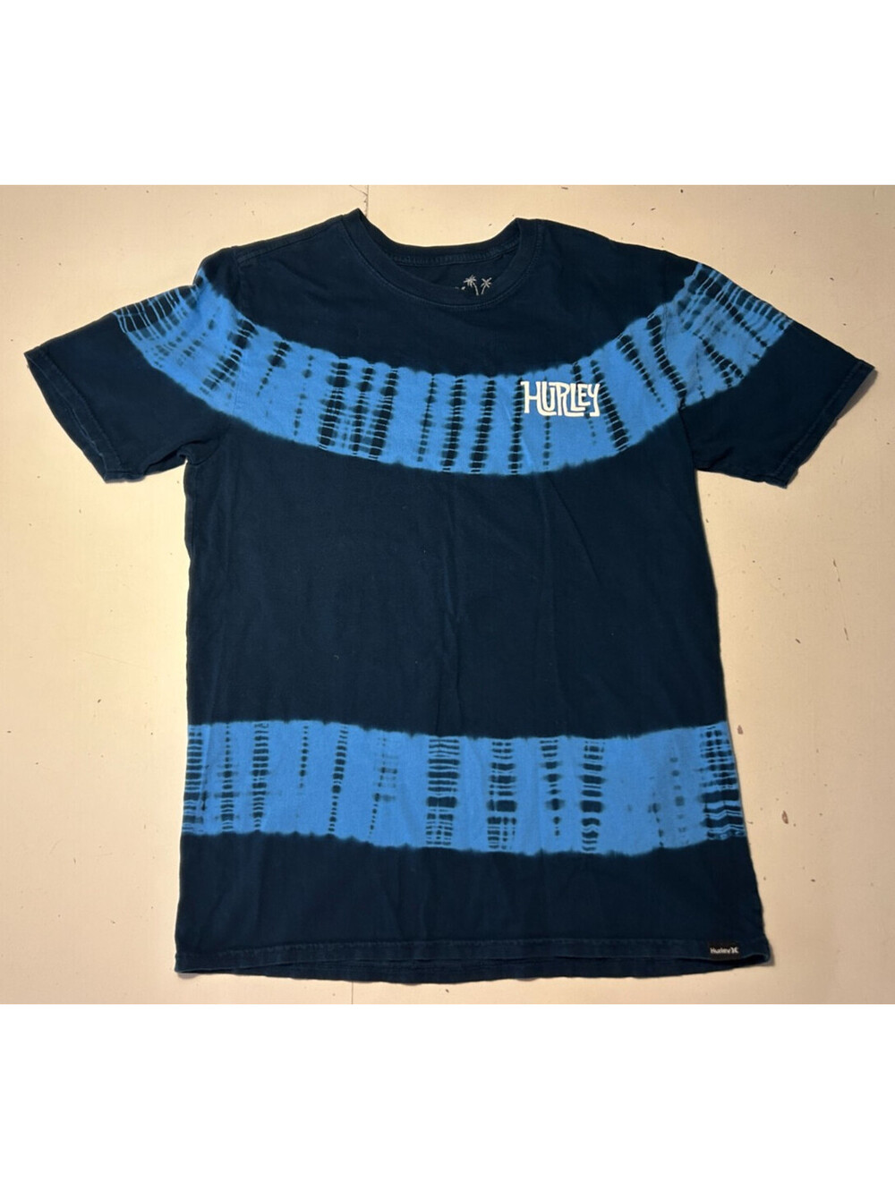 Hurley Men's Blue Tie Dye T-Shirt Tee Size Small Everyday Washed Graphic